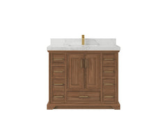 Charlotte 42 in. W x 22 in. D Single Sink Bathroom Teak Wood Vanity - photo 13