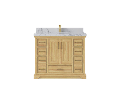 Charlotte 42 in. W x 22 in. D Single Sink Bathroom Teak Wood Vanity - Willow Bath and Vanity