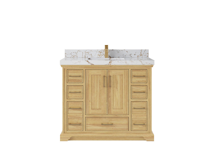 Charlotte 42 in. W x 22 in. D Single Sink Bathroom Teak Wood Vanity - photo 22