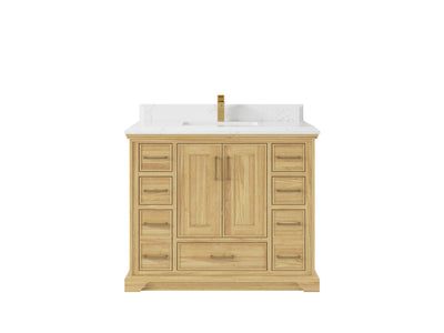 Charlotte 42 in. W x 22 in. D Single Sink Bathroom Teak Wood Vanity - Willow Bath and Vanity