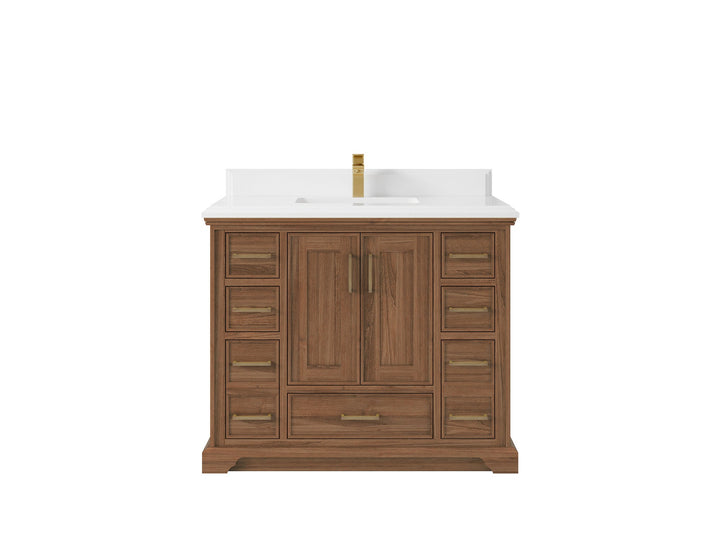 Charlotte 42 in. W x 22 in. D Single Sink Bathroom Teak Wood Vanity - photo 15