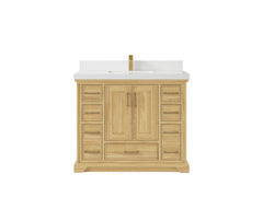 Charlotte 42 in. W x 22 in. D Single Sink Bathroom Teak Wood Vanity - photo 25