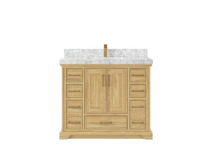 Charlotte 42 in. W x 22 in. D Single Sink Bathroom Teak Wood Vanity - photo 9