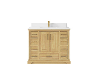 Charlotte 42 in. W x 22 in. D Single Sink Bathroom Teak Wood Vanity - Willow Bath and Vanity