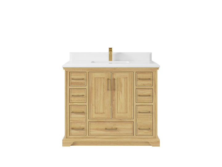 Charlotte 42 in. W x 22 in. D Single Sink Bathroom Teak Wood Vanity - photo 15