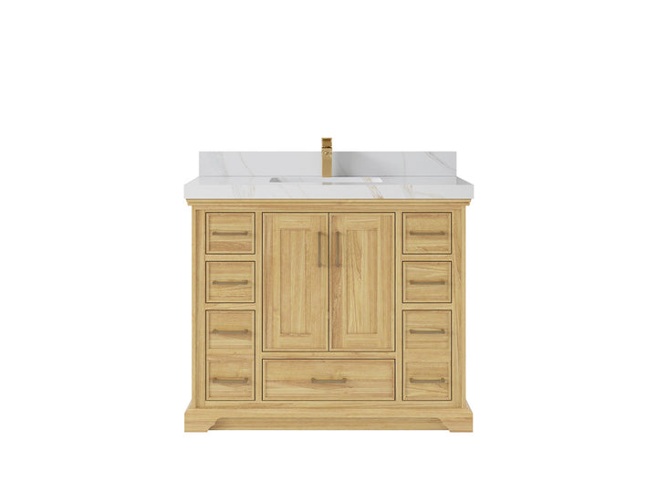 Charlotte 42 in. W x 22 in. D Single Sink Bathroom Teak Wood Vanity - photo 14