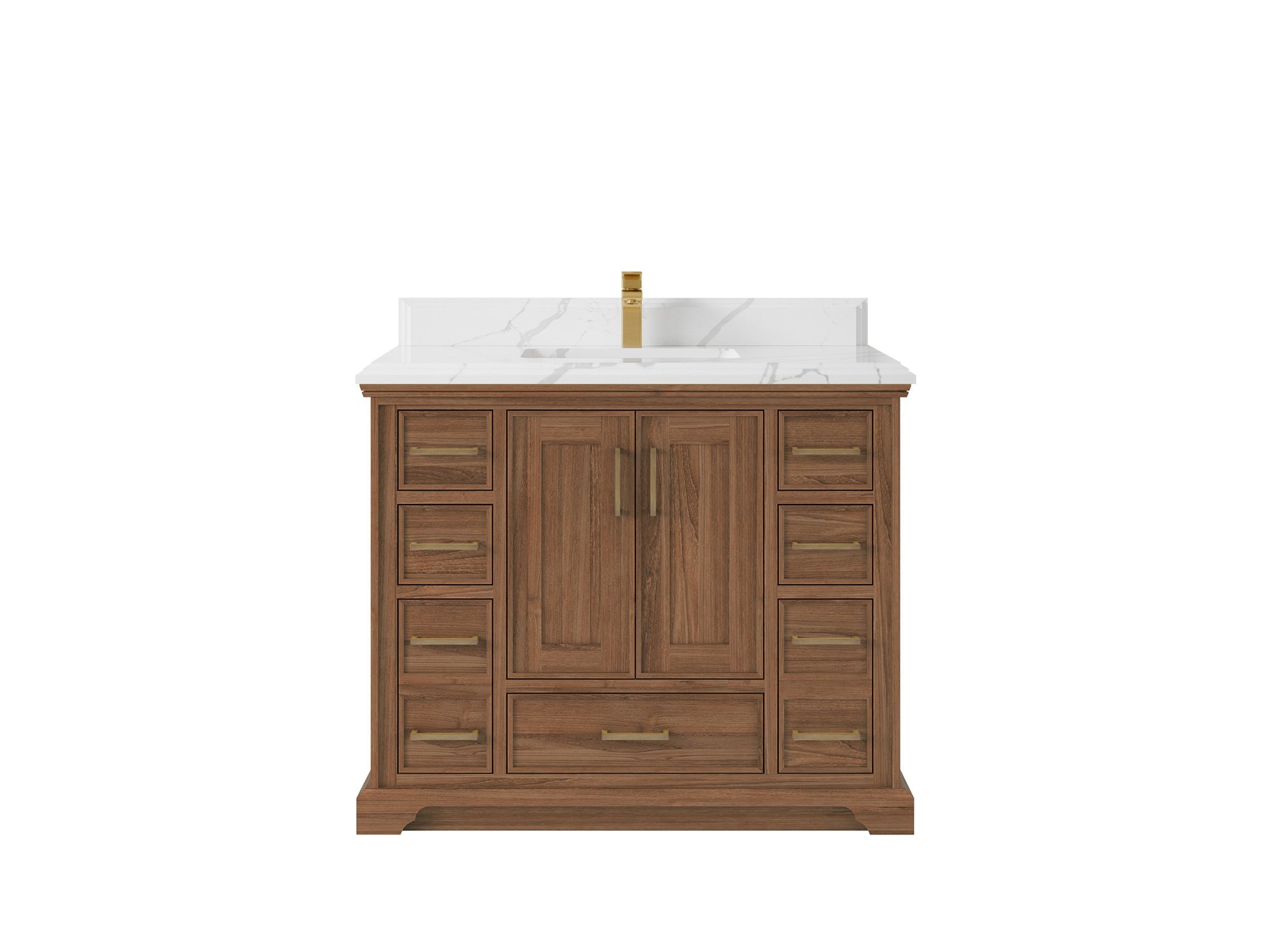 Charlotte 42 in. W x 22 in. D Single Sink Bathroom Teak Wood Vanity - Willow Bath and Vanity