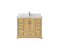 Charlotte 42 in. W x 22 in. D Single Sink Bathroom Teak Wood Vanity - photo 8