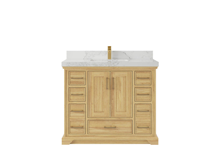 Charlotte 42 in. W x 22 in. D Single Sink Bathroom Teak Wood Vanity - photo 8