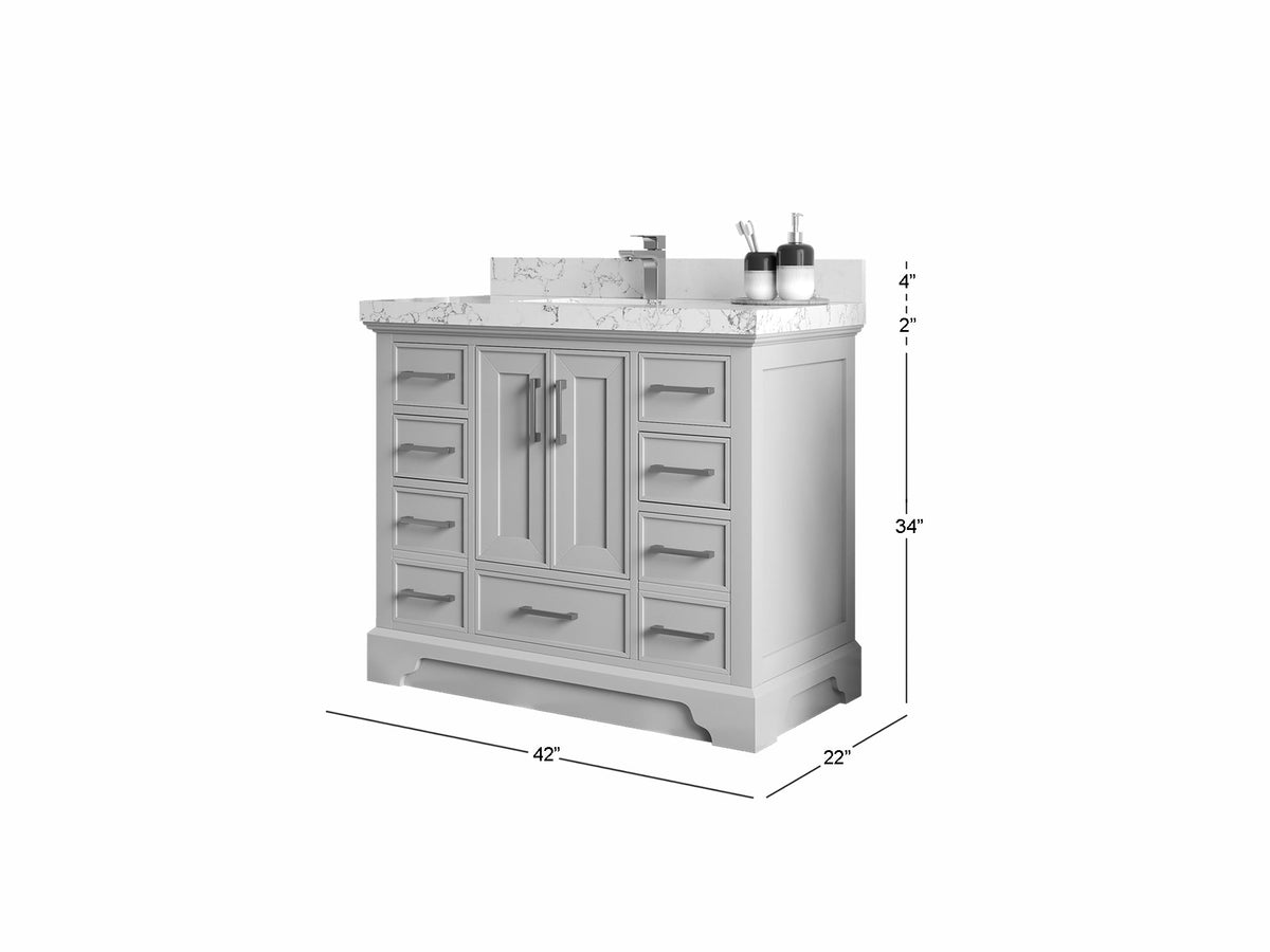 Charlotte 42 in. W x 22 in. D Single Sink Bathroom Vanity - Willow Bath and Vanity