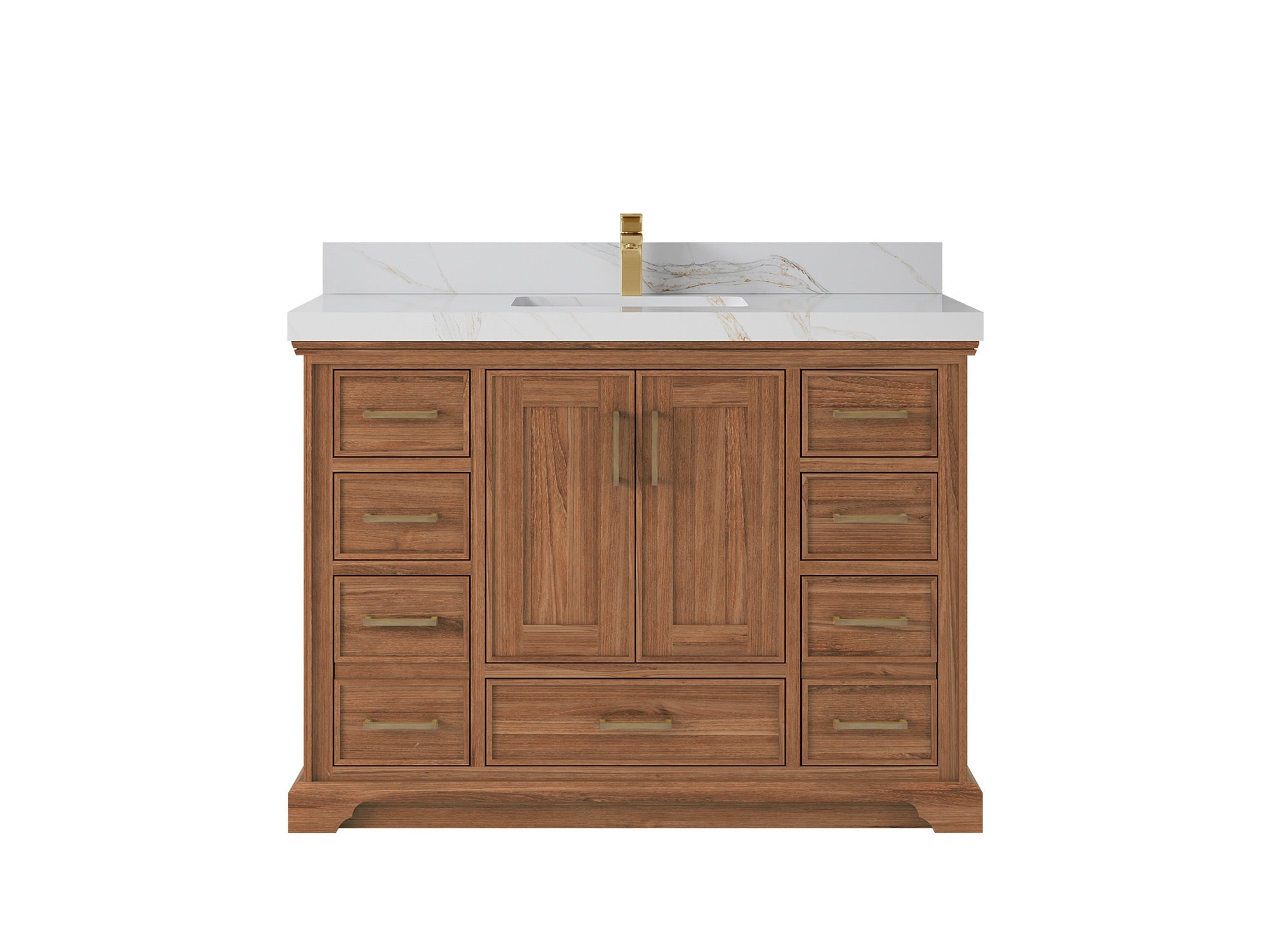 Charlotte 48 in. W x 22 in. D Single Sink Bathroom Teak Wood Vanity - Willow Bath and Vanity