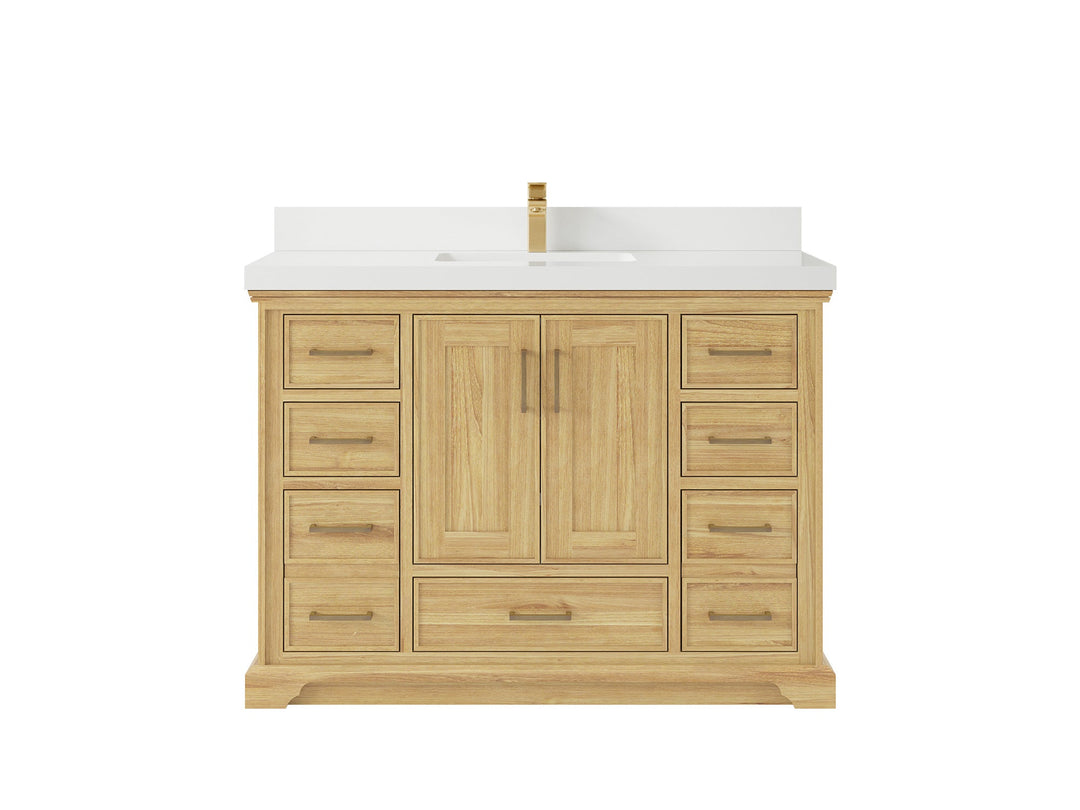 Charlotte 48 in. W x 22 in. D Single Sink Bathroom Teak Wood Vanity - Willow Bath and Vanity