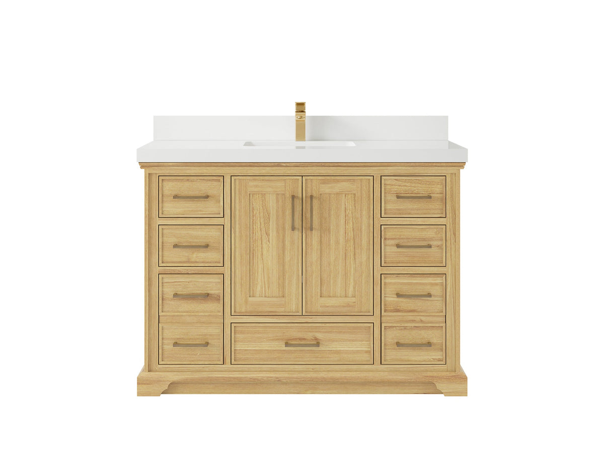 Charlotte 48 in. W x 22 in. D Single Sink Bathroom Teak Wood Vanity
