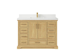 Charlotte 48 in. W x 22 in. D Single Sink Bathroom Teak Wood Vanity - photo 25