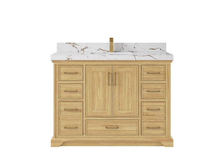 Charlotte 48 in. W x 22 in. D Single Sink Bathroom Teak Wood Vanity - photo 21