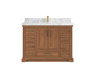 Charlotte 48 in. W x 22 in. D Single Sink Bathroom Teak Wood Vanity - Willow Bath and Vanity