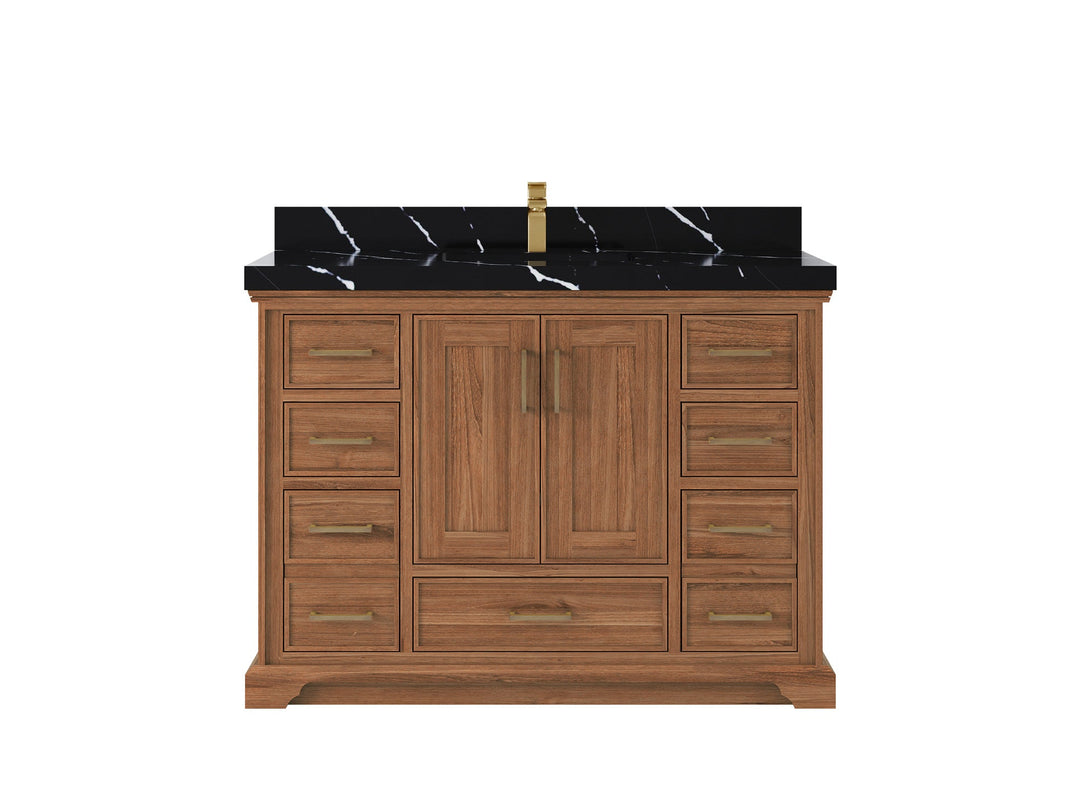 Charlotte 48 in. W x 22 in. D Single Sink Bathroom Teak Wood Vanity - Willow Bath and Vanity