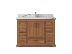 Charlotte 48 in. W x 22 in. D Single Sink Bathroom Teak Wood Vanity - photo 9