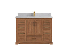 Charlotte 48 in. W x 22 in. D Single Sink Bathroom Teak Wood Vanity - photo 13
