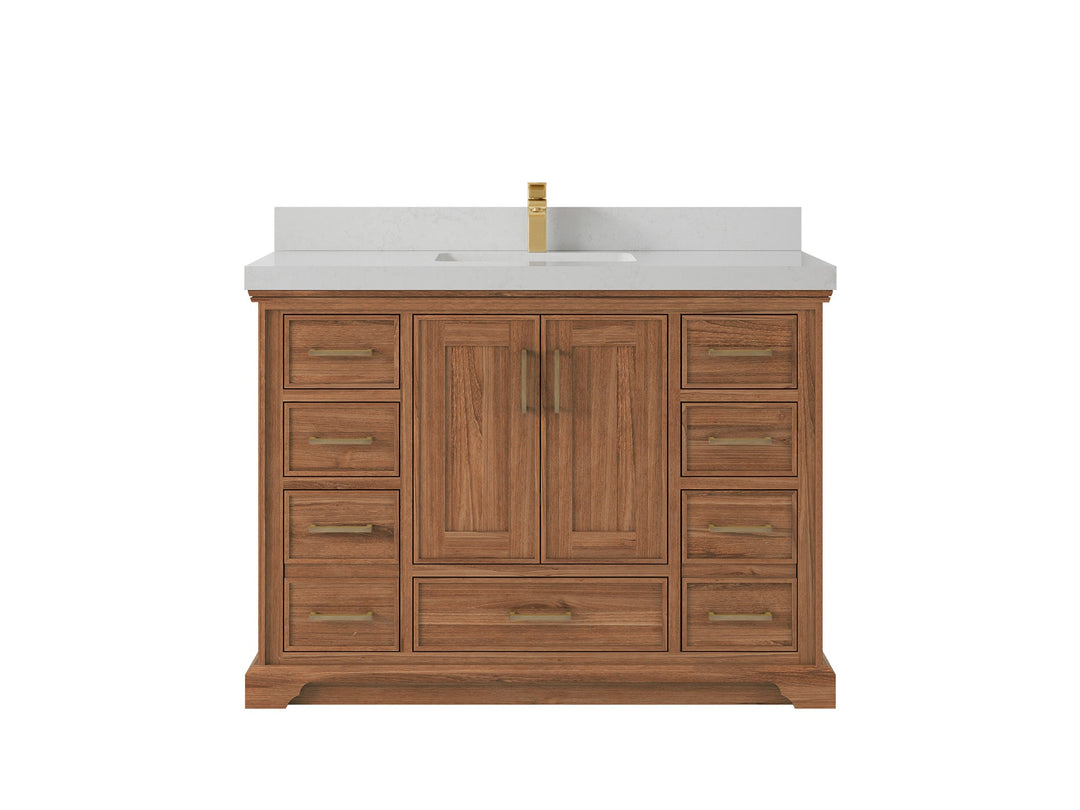 Charlotte 48 in. W x 22 in. D Single Sink Bathroom Teak Wood Vanity - Willow Bath and Vanity