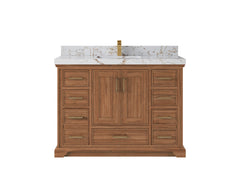 Charlotte 48 in. W x 22 in. D Single Sink Bathroom Teak Wood Vanity - photo 24