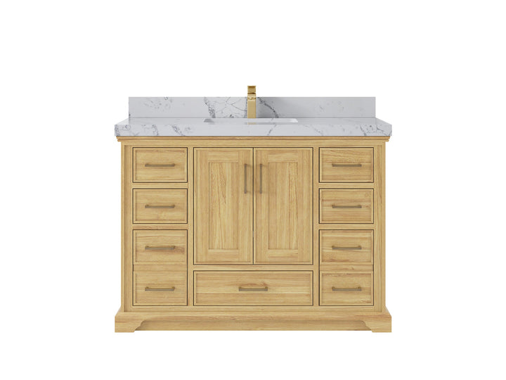 Charlotte 48 in. W x 22 in. D Single Sink Bathroom Teak Wood Vanity - photo 24
