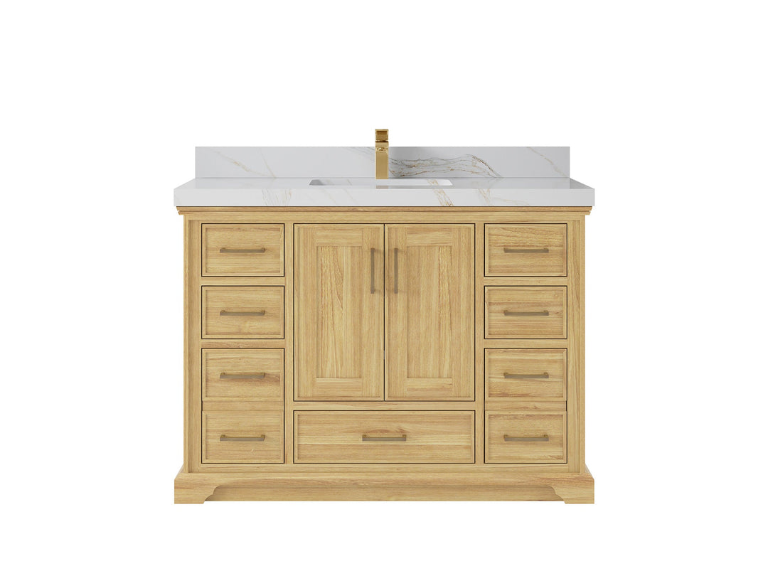 Charlotte 48 in. W x 22 in. D Single Sink Bathroom Teak Wood Vanity - Willow Bath and Vanity