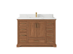Charlotte 48 in. W x 22 in. D Single Sink Bathroom Teak Wood Vanity - photo 11