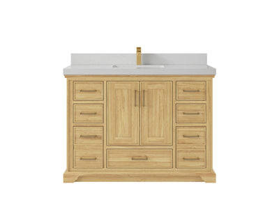 Charlotte 48 in. W x 22 in. D Single Sink Bathroom Teak Wood Vanity - Willow Bath and Vanity