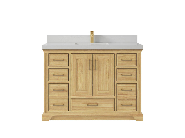 Charlotte 48 in. W x 22 in. D Single Sink Bathroom Teak Wood Vanity - photo 9