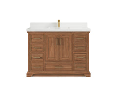Charlotte 48 in. W x 22 in. D Single Sink Bathroom Teak Wood Vanity - photo 16