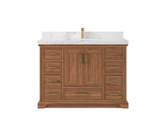 Charlotte 48 in. W x 22 in. D Single Sink Bathroom Teak Wood Vanity - photo 10