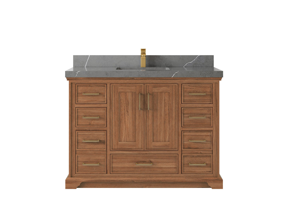 Charlotte 48 in. W x 22 in. D Single Sink Bathroom Teak Wood Vanity - Willow Bath and Vanity