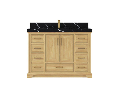 Charlotte 48 in. W x 22 in. D Single Sink Bathroom Teak Wood Vanity - Willow Bath and Vanity