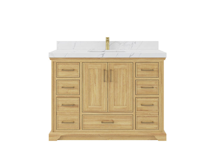 Charlotte 48 in. W x 22 in. D Single Sink Bathroom Teak Wood Vanity - photo 1