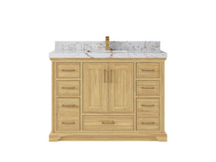 Charlotte 48 in. W x 22 in. D Single Sink Bathroom Teak Wood Vanity - photo 22