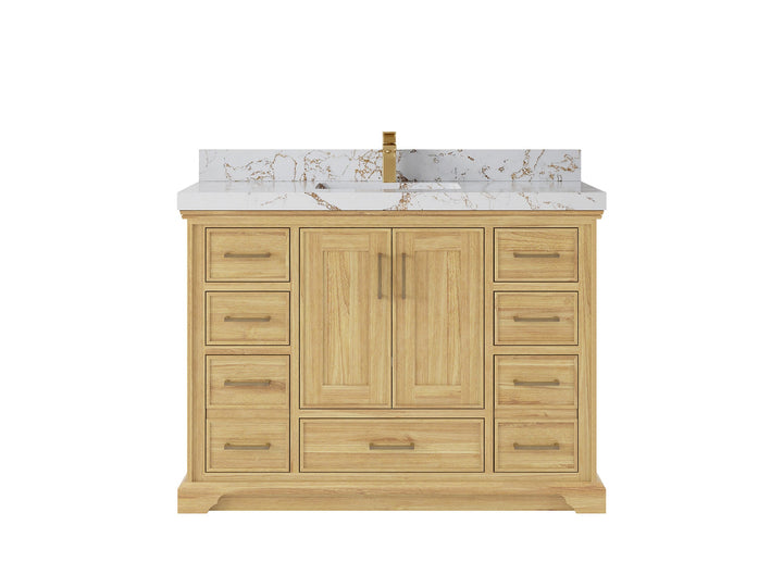 Charlotte 48 in. W x 22 in. D Single Sink Bathroom Teak Wood Vanity - photo 22
