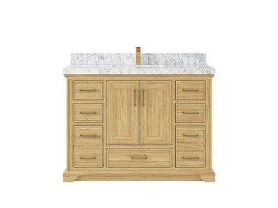 Charlotte 48 in. W x 22 in. D Single Sink Bathroom Teak Wood Vanity - Willow Bath and Vanity