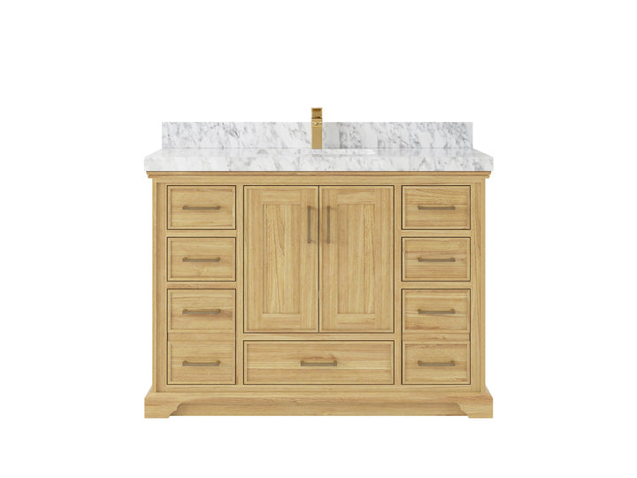 Charlotte 48 in. W x 22 in. D Single Sink Bathroom Teak Wood Vanity - photo 8