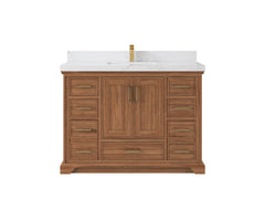 Charlotte 48 in. W x 22 in. D Single Sink Bathroom Teak Wood Vanity - photo 12