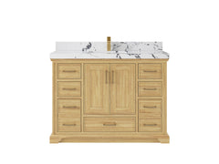 Charlotte 48 in. W x 22 in. D Single Sink Bathroom Teak Wood Vanity - photo 23