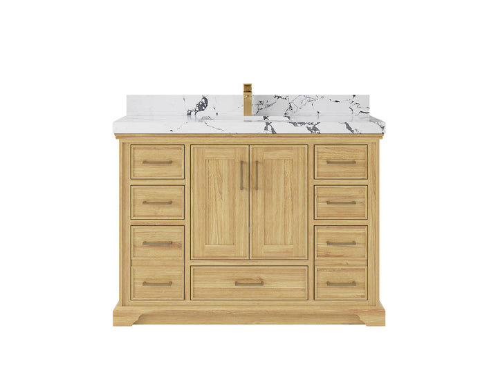 Charlotte 48 in. W x 22 in. D Single Sink Bathroom Teak Wood Vanity - photo 23