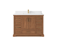 Charlotte 48 in. W x 22 in. D Single Sink Bathroom Teak Wood Vanity - photo 22