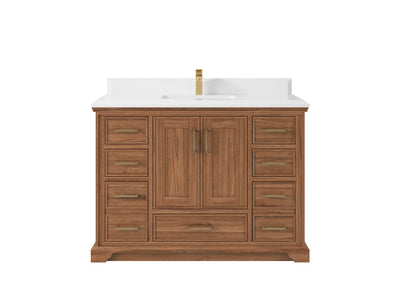 Charlotte 48 in. W x 22 in. D Single Sink Bathroom Teak Wood Vanity - Willow Bath and Vanity