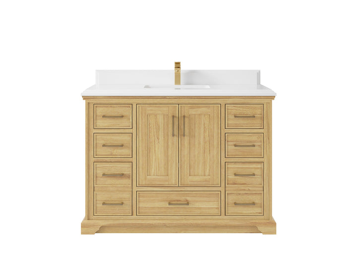 Charlotte 48 in. W x 22 in. D Single Sink Bathroom Teak Wood Vanity - photo 17