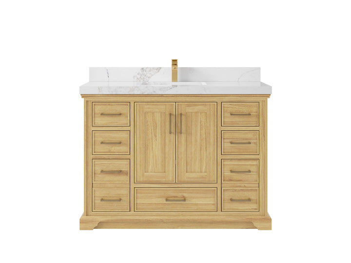 Charlotte 48 in. W x 22 in. D Single Sink Bathroom Teak Wood Vanity - photo 13