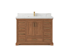 Charlotte 48 in. W x 22 in. D Single Sink Bathroom Teak Wood Vanity - photo 19