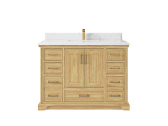 Charlotte 48 in. W x 22 in. D Single Sink Bathroom Teak Wood Vanity - photo 16