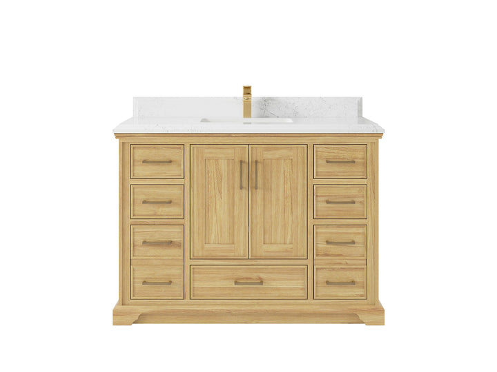 Charlotte 48 in. W x 22 in. D Single Sink Bathroom Teak Wood Vanity - photo 16