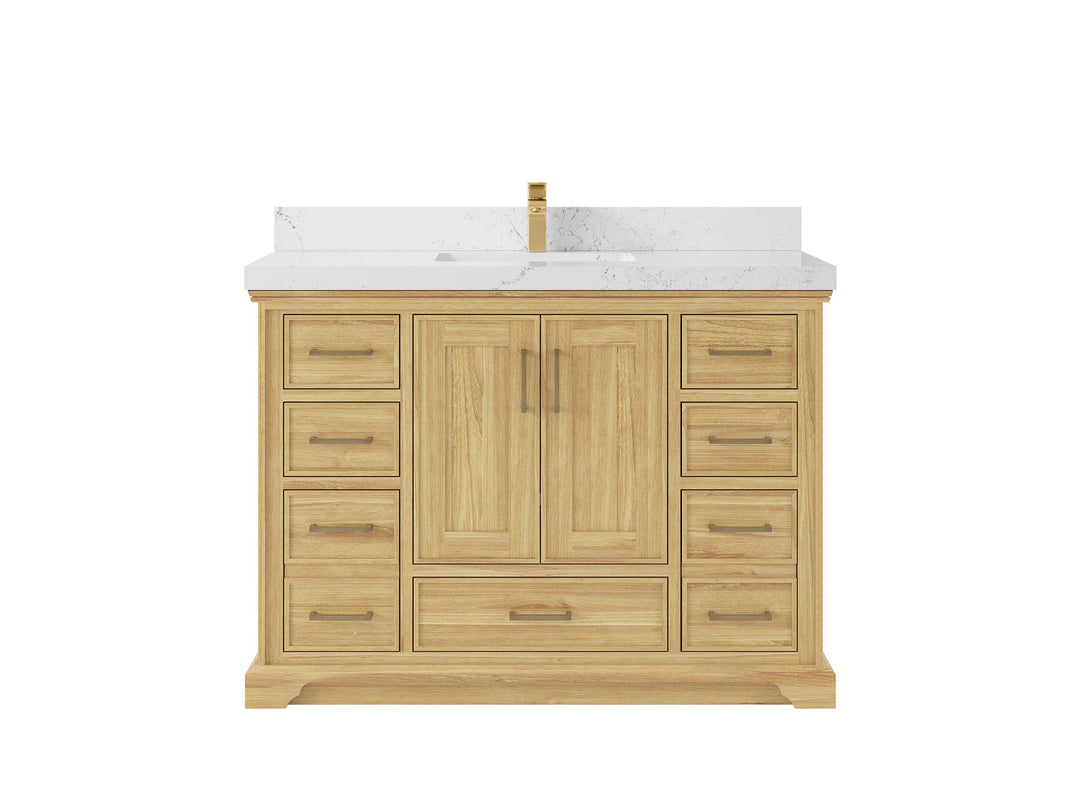 Charlotte 48 in. W x 22 in. D Single Sink Bathroom Teak Wood Vanity - Willow Bath and Vanity